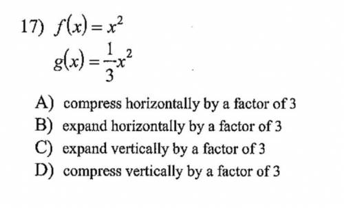 Describe the transformations necessary to transform the graph of f(x) into that of g(x)

Choose an