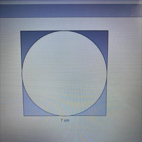 A circle is drawn within a square as shown

What is the best approximation for the area of the sha