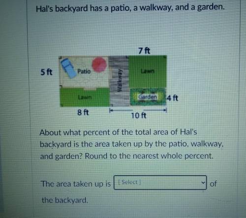 What is the area of hals patio walkway and garden?