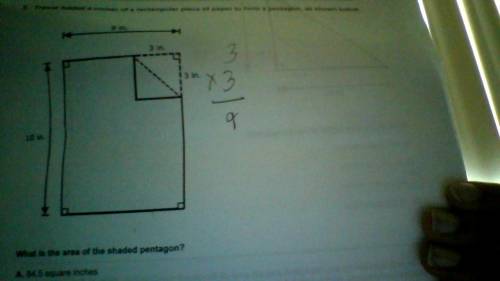 Trevor folded a corner of a rectangular piece of paper to form a pentagon, as shown below. What is