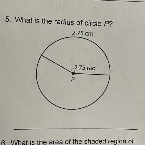 What is the radius of circle P?