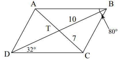Use the properties of the parallelogram drawn to find m