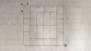 Each rectangle in the diagram measures 3 cm by 6 cm. What is the length, in centimetres, of the lon