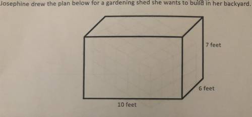Josephine wants to divide the shed into two compartments. One compartment will have a volume of 100