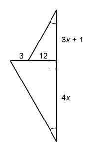 The two triangles are similar. What is the value of x?