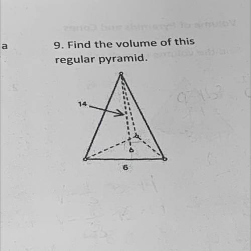 Find the volume of this regular pyramid.