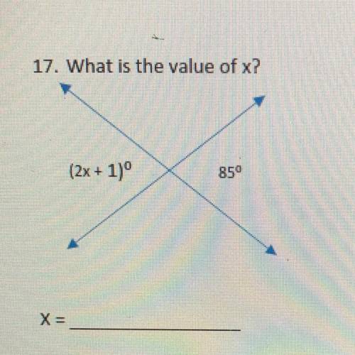 17. What is the value of x?