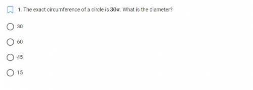 The exact circumference of a circle is 30tt. What is the diameter?