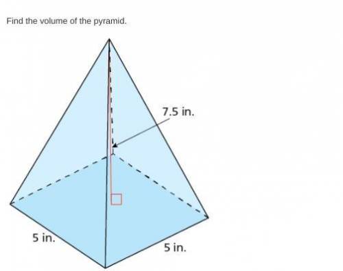 Find the volume of the pyramid. 5in 5in 7.5