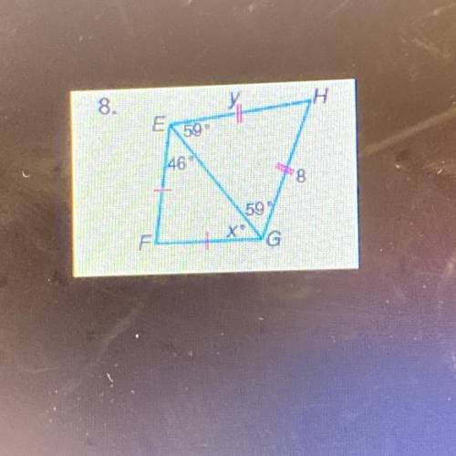 For each triangle, find the value of the variables