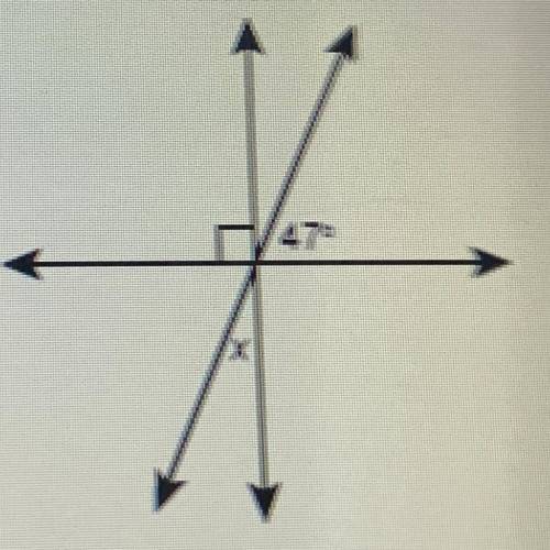 What is the measure of angle x?
Enter your answer in the box.