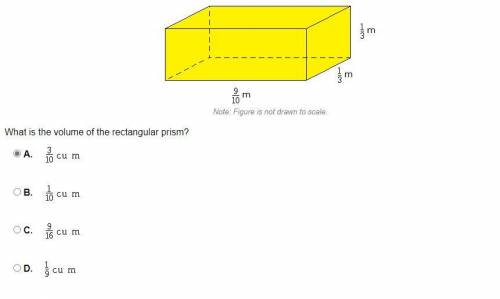 What is the volume of the rectangular prism?

A. 
B. 
C. 
D.