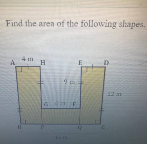 Find the area of the following shapes