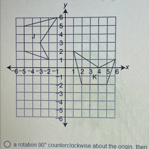Please help :( On the coordinate grid shown below, pentagon J is similar to pentagon K.

Which seq