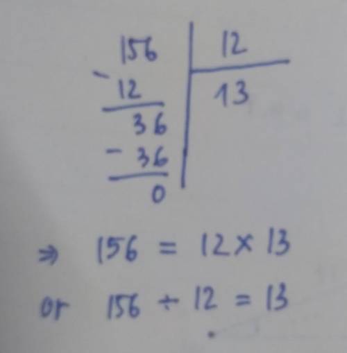 What is the quotient of 156 and 12
