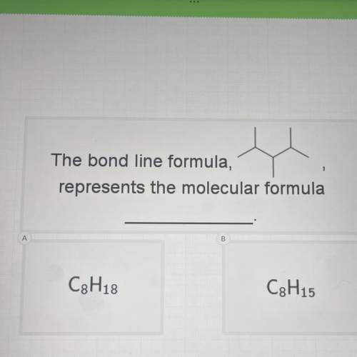 The bond line formula,
represents the molecular formula
C₂ H18
C₂H15