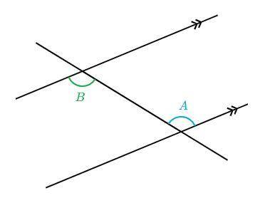 The angle measurements in the diagram are represented by the following expressions.

∠A = 8x + 78°