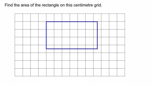 Find the are of the rectangle on the centimeter grid