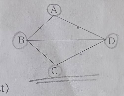 (1) In the adjacent figure, congruent sides of ABCD are shown by identical marks. State if there ar