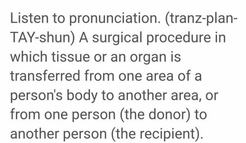 What do you mean by transplantation??
