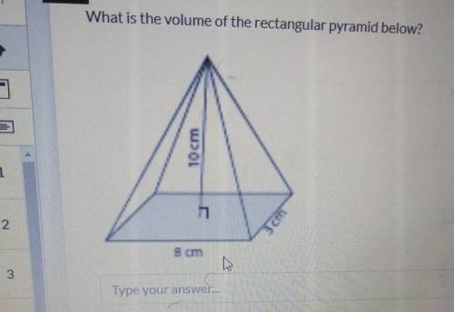 What is the volume of the rectangular pyramid below?