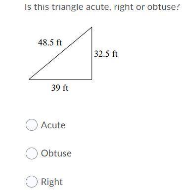 Is this triangle acute, right or obtuse?