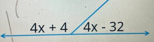 Solve for x.x = [?]=4x + 4 4x - 32-